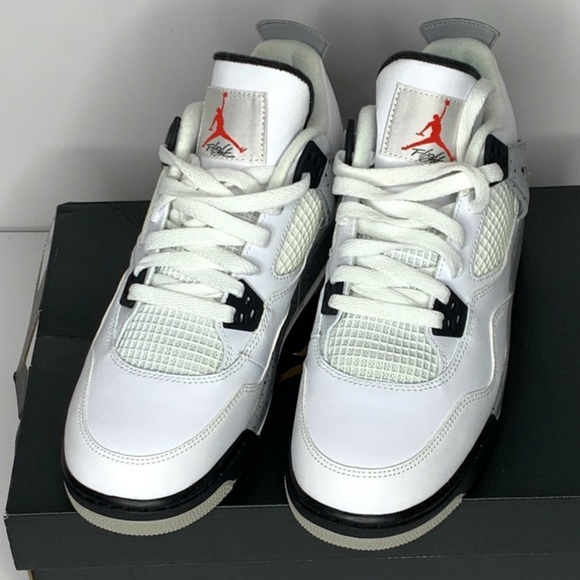Air Jordan 4 Retro OG BG White/Fire Red-Black-Tech Grey sz 6.5Y Youth Vintage - Picture 1 of 10